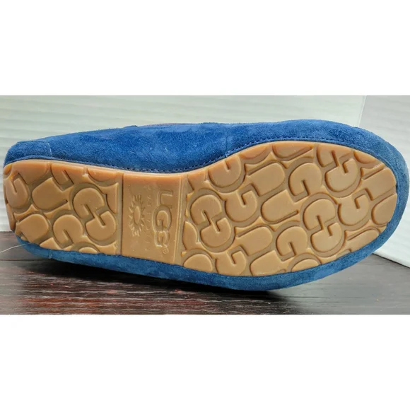UGG Women 10 EU 40 Peacock Blue Dakota Moccasins Slippers Sherling Lined - Picture 9 of 12
